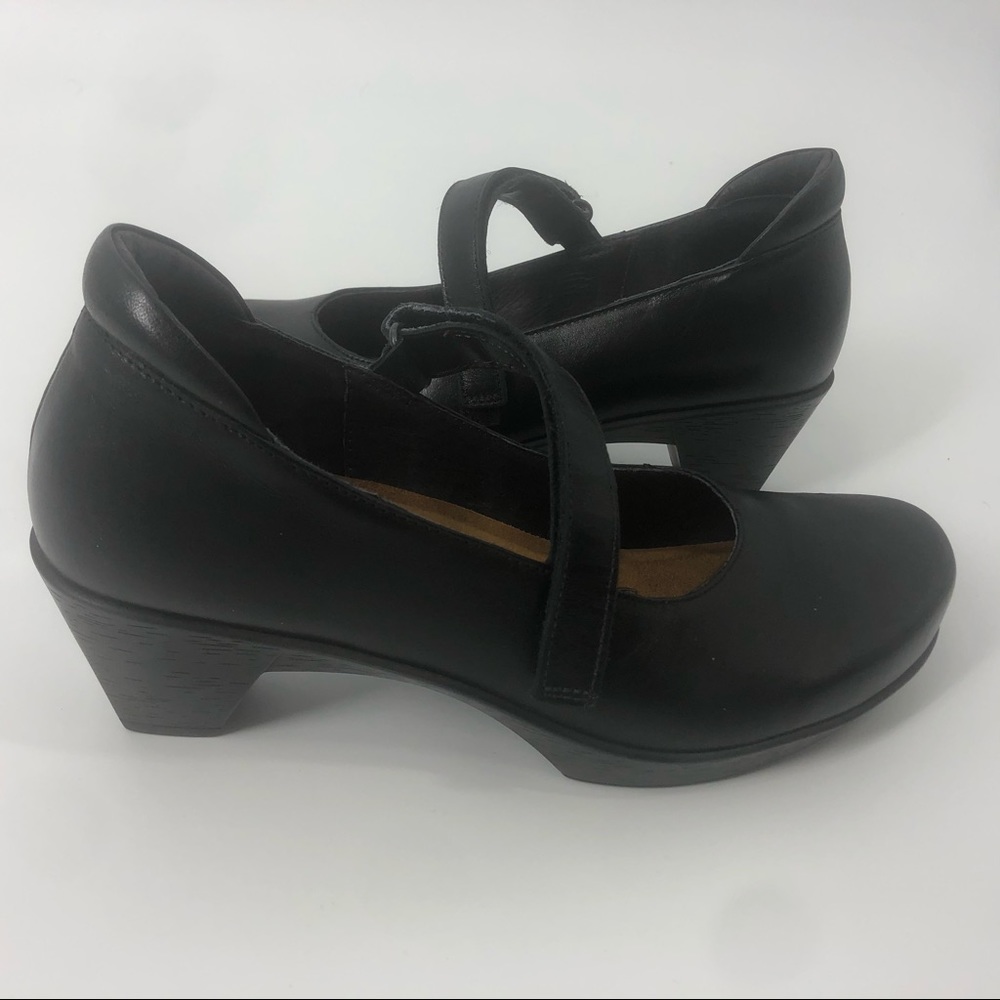 NAOT Black Leather Mary Janes 37